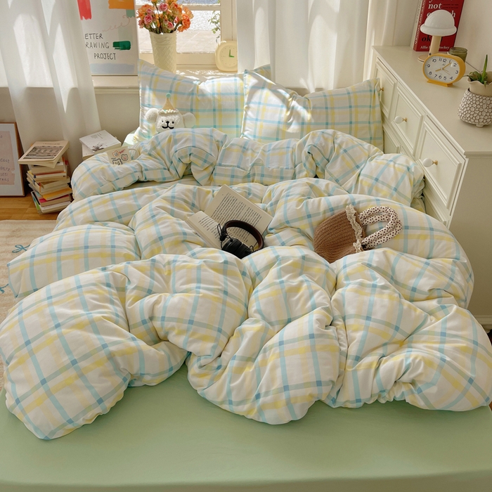 91家纺网 家纺一手货源 找家纺 （总）芷凡家纺 2025新款印花水洗棉双层纱四件套