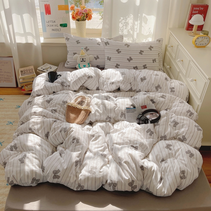 91家纺网 家纺一手货源 找家纺 （总）芷凡家纺 2025新款印花水洗棉双层纱四件套