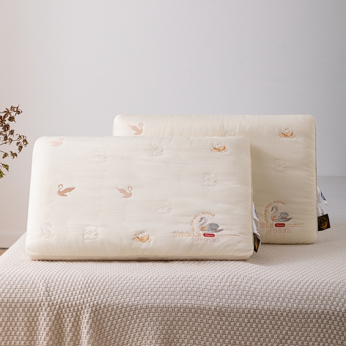 （总）爱尚家枕芯 2025新款天丝刺绣护颈低枕枕（天鹅）