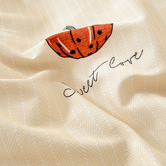 91家纺网 家纺一手货源 找家纺 悦织湾家纺2025新款100%全棉磨毛四件套加厚加密喷气织造纯棉床上用品4件套印花卡通小清新三件套不起球不掉色 南瓜派对