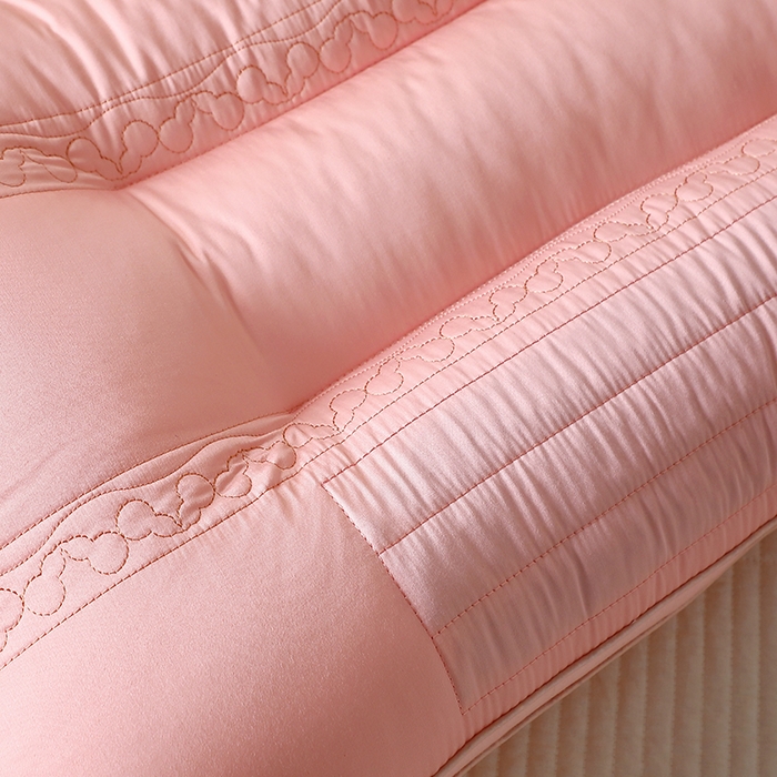 91家纺网 家纺一手货源 找家纺 木子晗 2025新款A类全棉决明子护颈枕 粉色