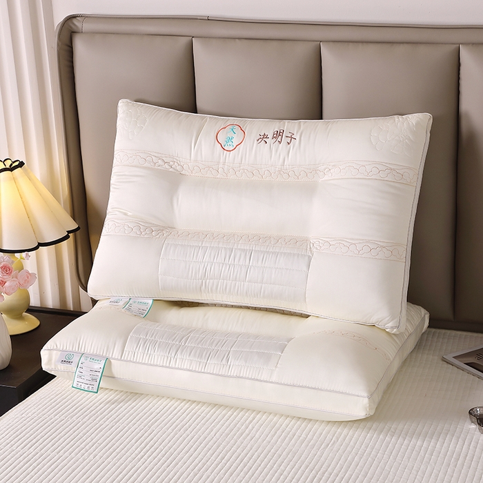 木子晗 2025新款A类全棉决明子护颈枕 白色
