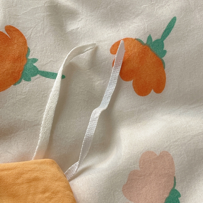 91家纺网 家纺一手货源 找家纺 芷凡家纺 2025新款水洗棉双层纱四件套 集美花语