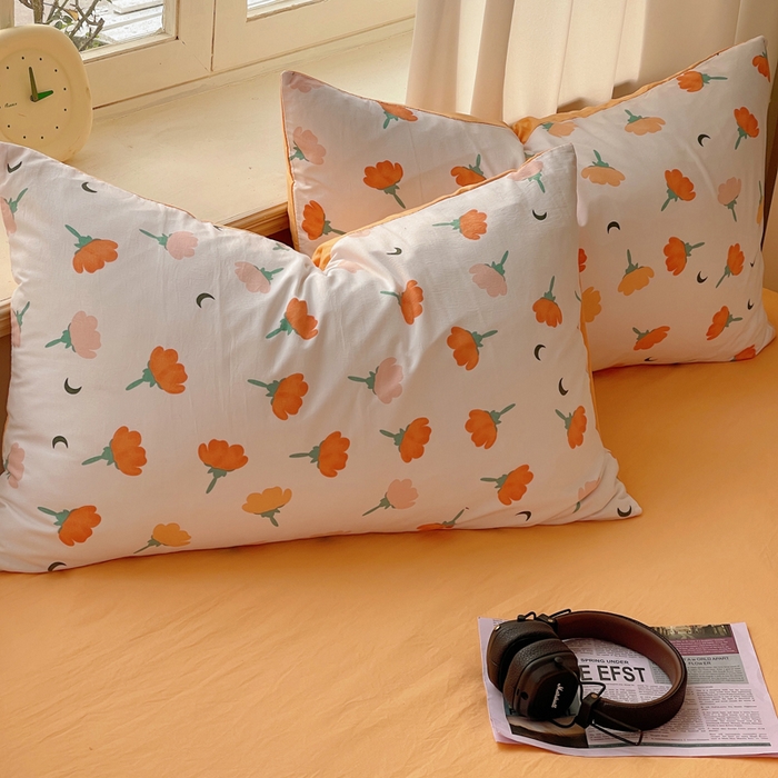 91家纺网 家纺一手货源 找家纺 芷凡家纺 2025新款水洗棉双层纱四件套 集美花语