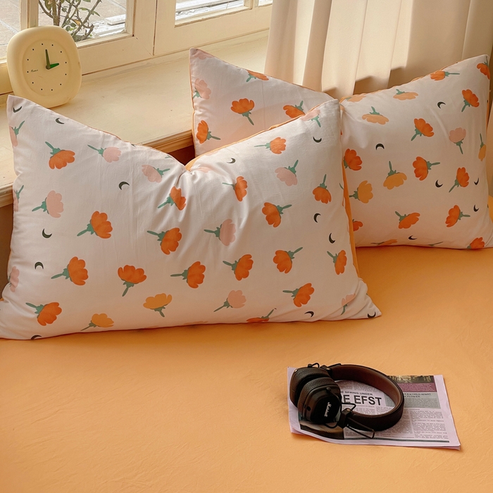 91家纺网 家纺一手货源 找家纺 芷凡家纺 2025新款水洗棉双层纱四件套 集美花语