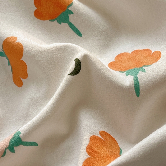 91家纺网 家纺一手货源 找家纺 芷凡家纺 2025新款水洗棉双层纱四件套 集美花语