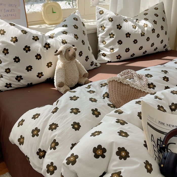 91家纺网 家纺一手货源 找家纺 芷凡家纺 2025新款水洗棉双层纱四件套 栗南微