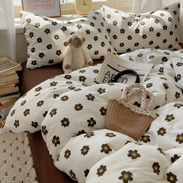 91家纺网 家纺一手货源 找家纺 芷凡家纺 2025新款水洗棉双层纱四件套 栗南微