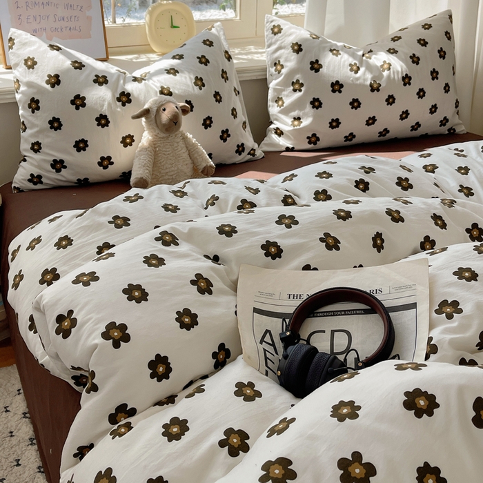 91家纺网 家纺一手货源 找家纺 芷凡家纺 2025新款水洗棉双层纱四件套 栗南微