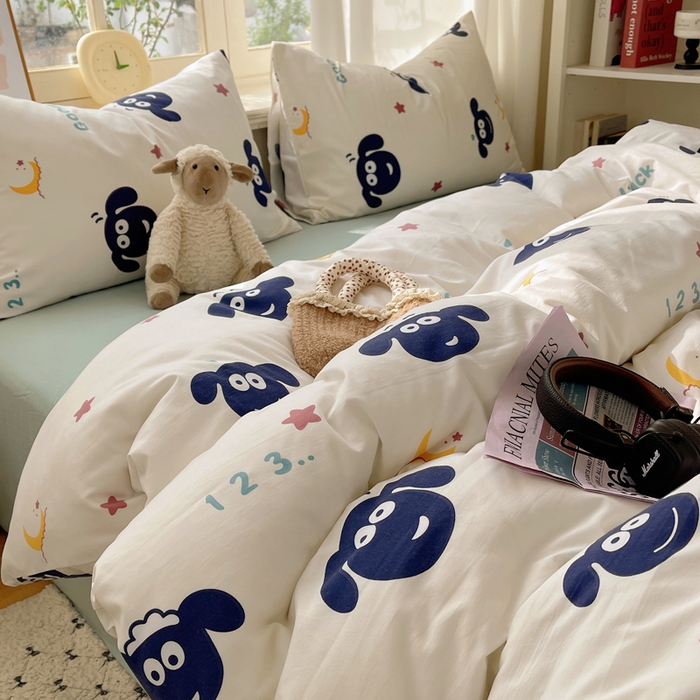 91家纺网 家纺一手货源 找家纺 芷凡家纺 2025新款水洗棉双层纱四件套 暖洋洋