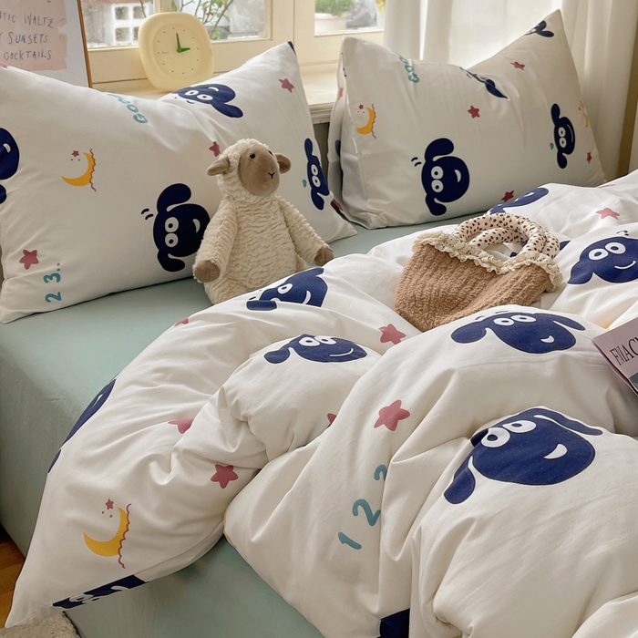 91家纺网 家纺一手货源 找家纺 芷凡家纺 2025新款水洗棉双层纱四件套 暖洋洋