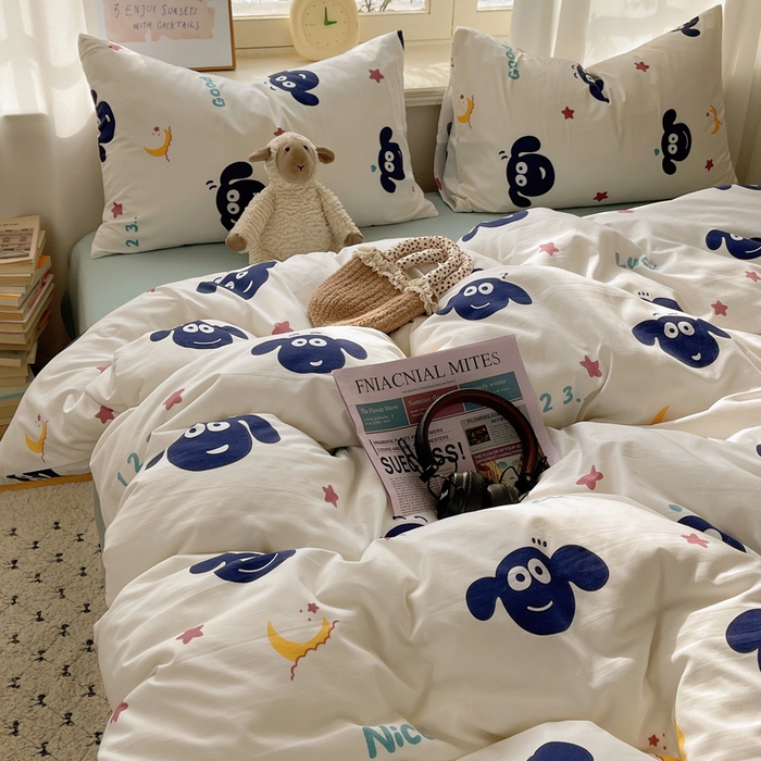 91家纺网 家纺一手货源 找家纺 芷凡家纺 2025新款水洗棉双层纱四件套 暖洋洋