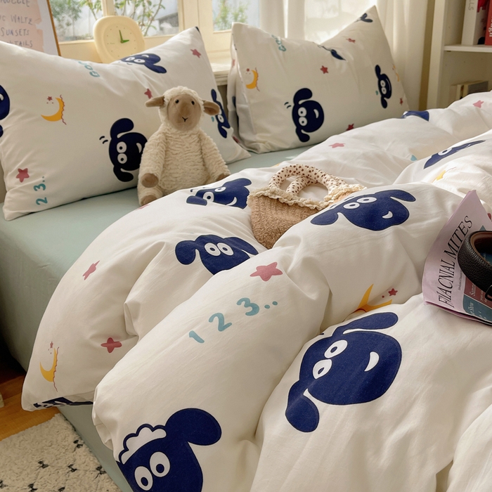 91家纺网 家纺一手货源 找家纺 芷凡家纺 2025新款水洗棉双层纱四件套 暖洋洋