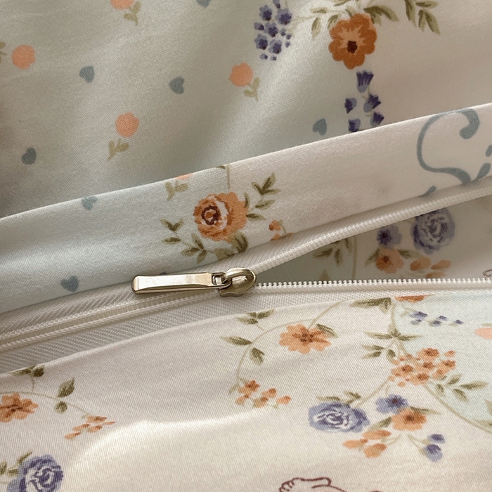 91家纺网 家纺一手货源 找家纺 芷凡家纺 2025新款水洗棉双层纱四件套 淑女兔