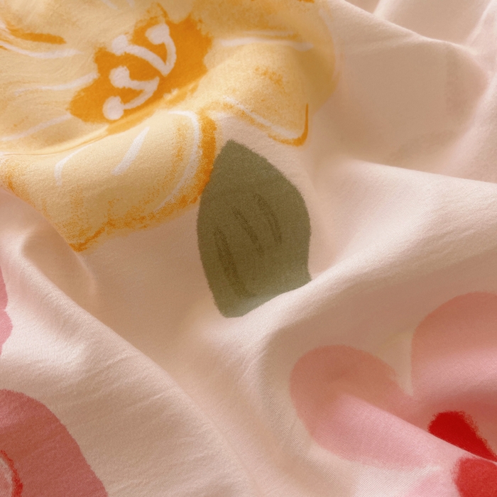 91家纺网 家纺一手货源 找家纺 芷凡家纺 2025新款水洗棉双层纱四件套 叶语阑珊