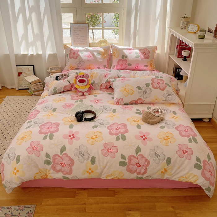 芷凡家纺 2025新款水洗棉双层纱四件套 叶语阑珊