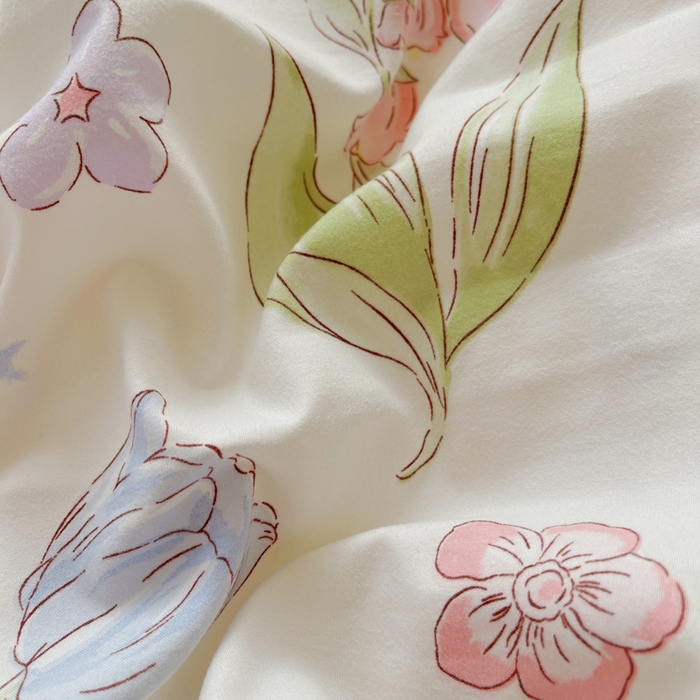 91家纺网 家纺一手货源 找家纺 芷凡家纺 2025新款水洗棉双层纱四件套 莫莉兔