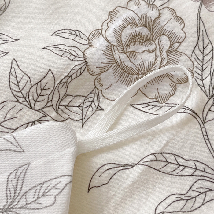 91家纺网 家纺一手货源 找家纺 芷凡家纺 2025新款水洗棉双层纱四件套 素馨花恋