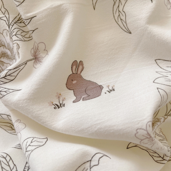 91家纺网 家纺一手货源 找家纺 芷凡家纺 2025新款水洗棉双层纱四件套 素馨花恋