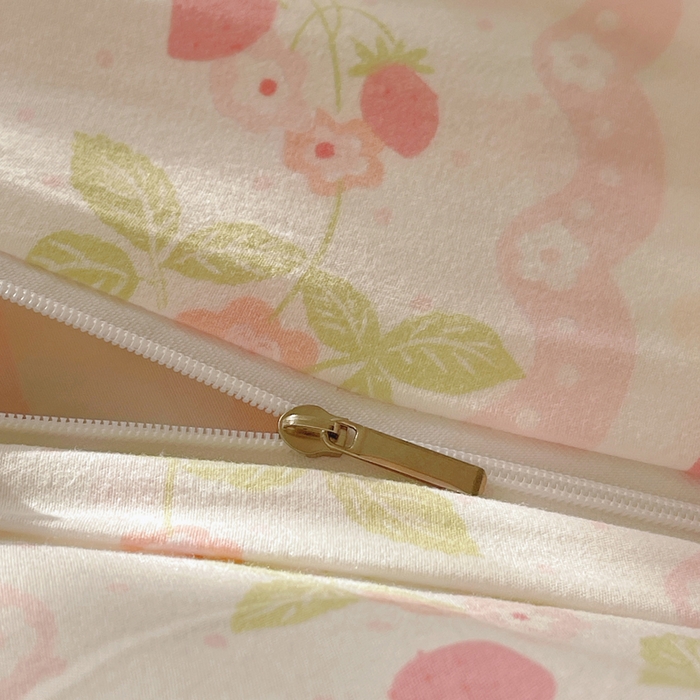 91家纺网 家纺一手货源 找家纺 芷凡家纺 2025新款水洗棉双层纱四件套 微风许甜