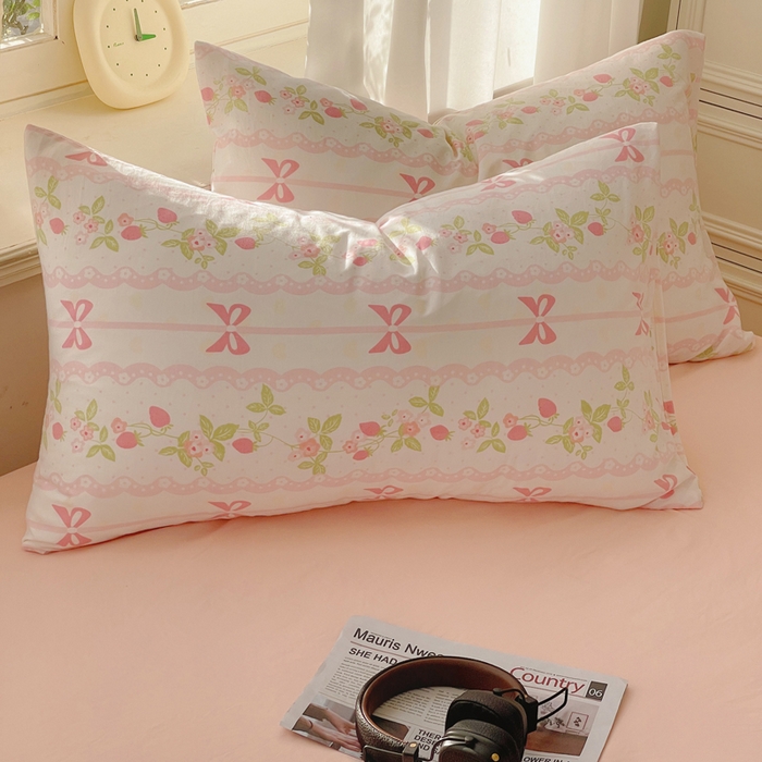 91家纺网 家纺一手货源 找家纺 芷凡家纺 2025新款水洗棉双层纱四件套 微风许甜