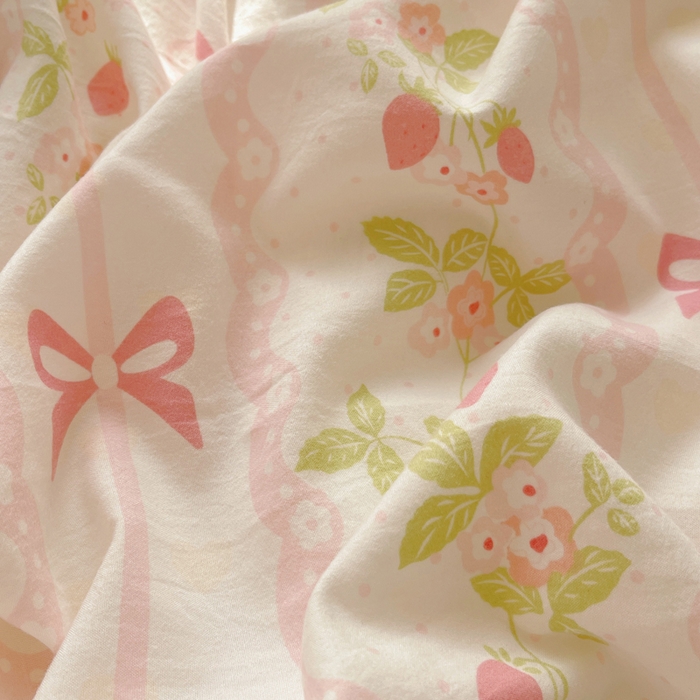 91家纺网 家纺一手货源 找家纺 芷凡家纺 2025新款水洗棉双层纱四件套 微风许甜