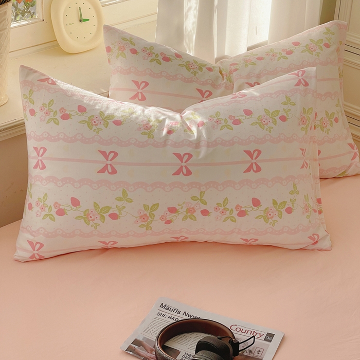 91家纺网 家纺一手货源 找家纺 芷凡家纺 2025新款水洗棉双层纱四件套 微风许甜