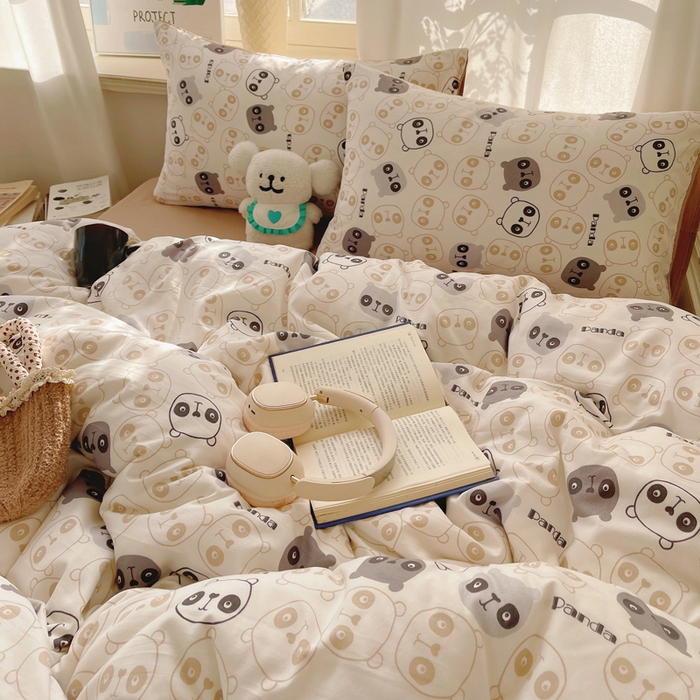 91家纺网 家纺一手货源 找家纺 芷凡家纺 2025新款水洗棉双层纱四件套 小熊联谊