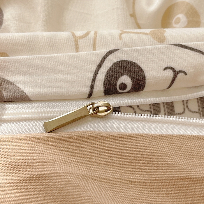 91家纺网 家纺一手货源 找家纺 芷凡家纺 2025新款水洗棉双层纱四件套 小熊联谊