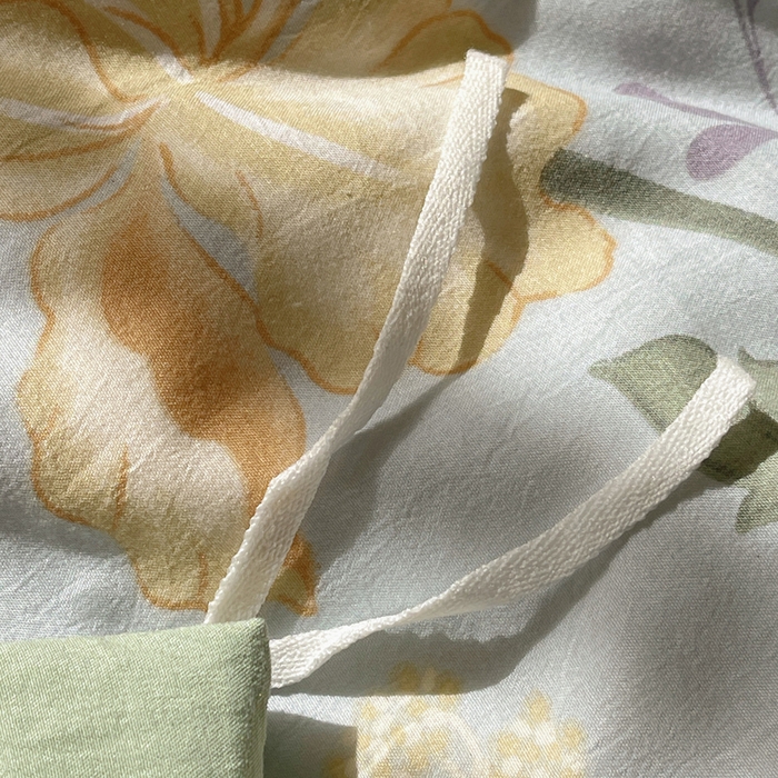 91家纺网 家纺一手货源 找家纺 芷凡家纺 2025新款水洗棉双层纱四件套 萱草花梦