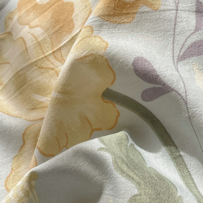 91家纺网 家纺一手货源 找家纺 芷凡家纺 2025新款水洗棉双层纱四件套 萱草花梦