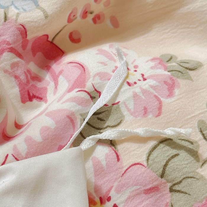 91家纺网 家纺一手货源 找家纺 芷凡家纺 2025新款水洗棉双层纱四件套 悦夏花季