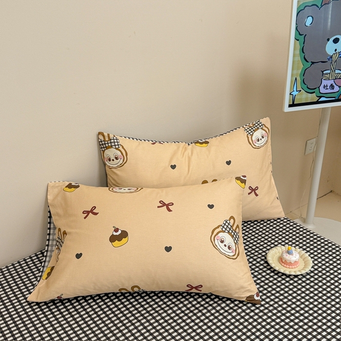 91家纺网 家纺一手货源 找家纺 呗旺鹿 2025新款40s全棉纯棉卡通大眼娃娃甜酷风四件套 蝴蝶结大眼娃娃