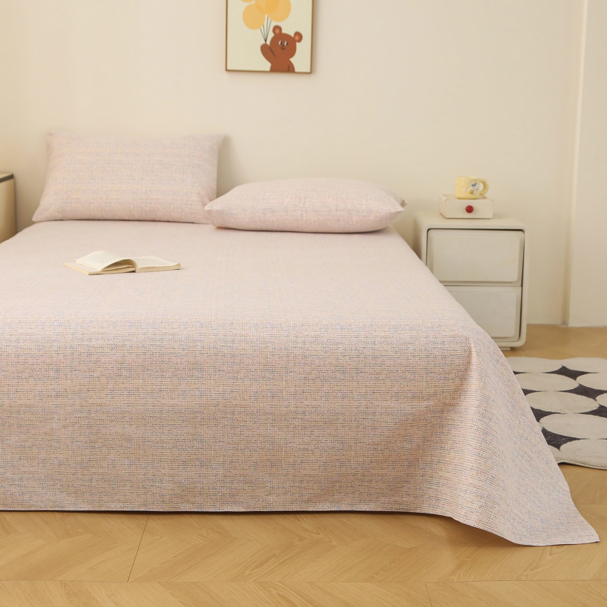 91家纺网 家纺一手货源 找家纺 首爱家纺2025新款工艺款老粗布床单(量大从优) 漫莎