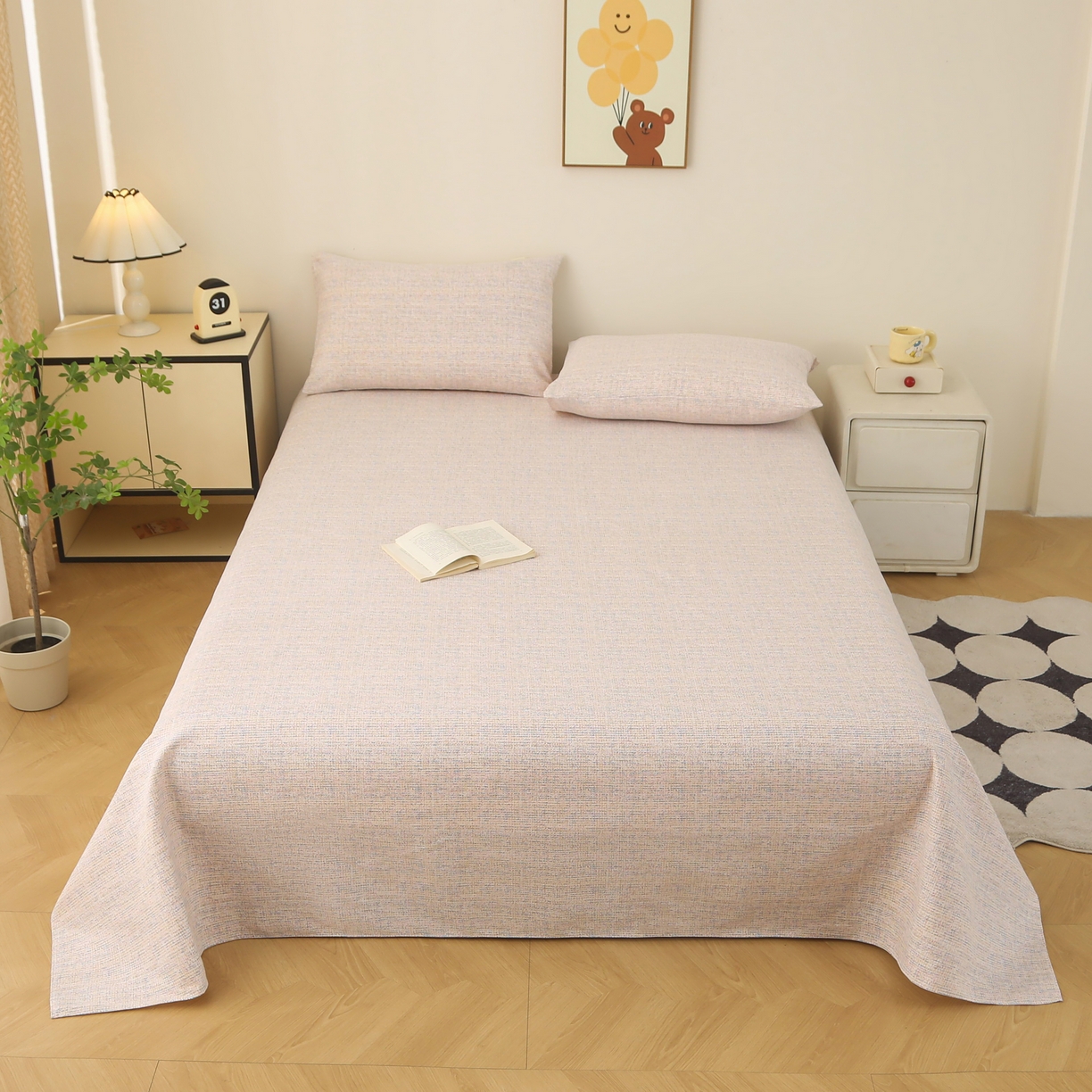 91家纺网 家纺一手货源 找家纺 首爱家纺2025新款工艺款老粗布床单(量大从优) 漫莎