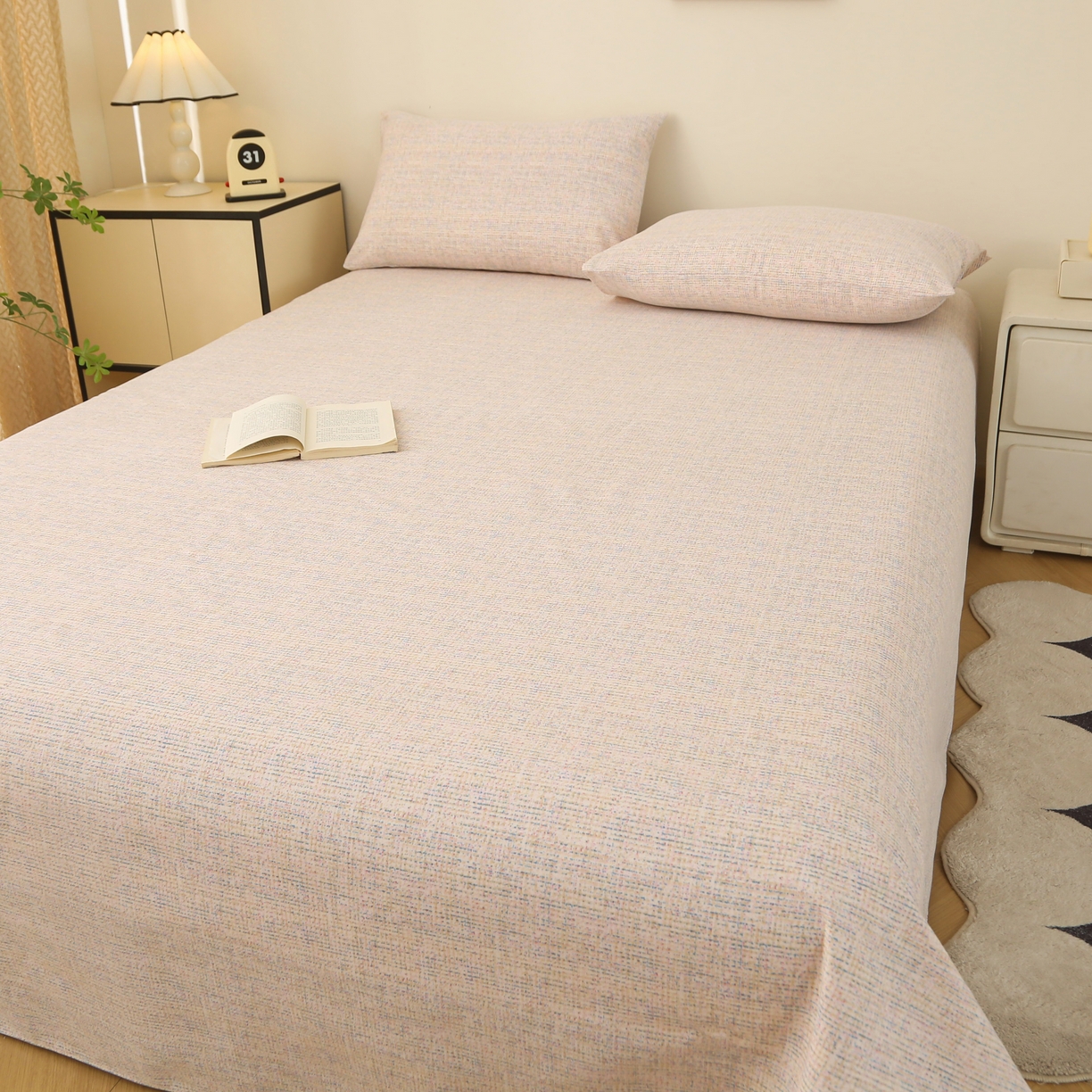 91家纺网 家纺一手货源 找家纺 首爱家纺2025新款工艺款老粗布床单(量大从优) 漫莎