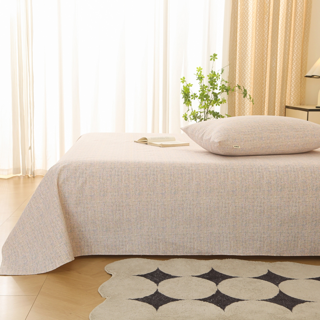 91家纺网 家纺一手货源 找家纺 首爱家纺2025新款工艺款老粗布床单(量大从优) 漫莎