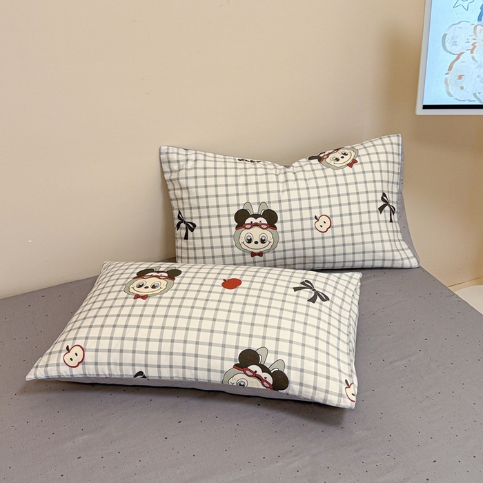 91家纺网 家纺一手货源 找家纺 呗旺鹿 2025新款40s全棉纯棉卡通大眼娃娃甜酷风四件套 米奇大眼娃娃