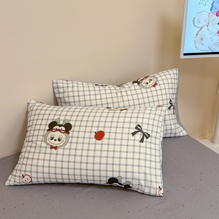 91家纺网 家纺一手货源 找家纺 呗旺鹿 2025新款40s全棉纯棉卡通大眼娃娃甜酷风四件套 米奇大眼娃娃