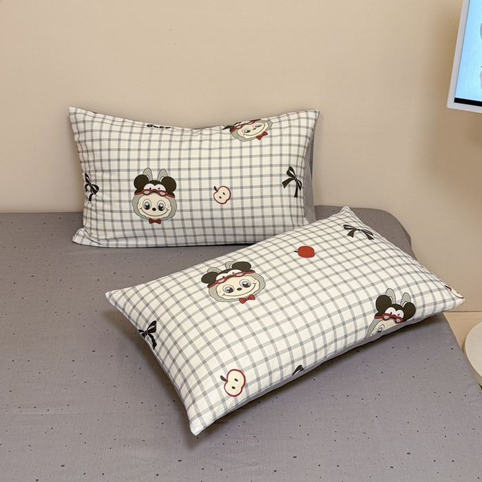 91家纺网 家纺一手货源 找家纺 呗旺鹿 2025新款40s全棉纯棉卡通大眼娃娃甜酷风四件套 米奇大眼娃娃