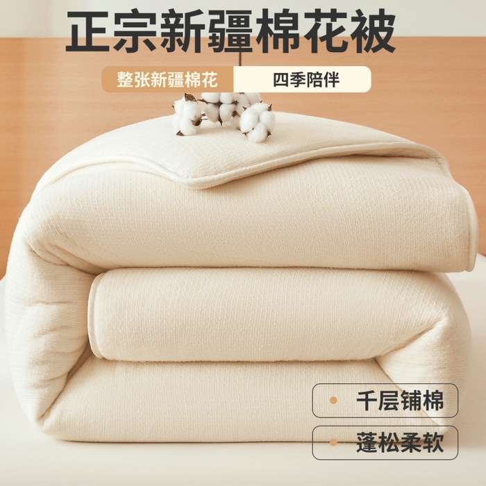 91家纺网 家纺一手货源 找家纺 （总）晓时候2025新款鱼鳞网新疆棉花被棉絮夏被春秋被芯加厚冬被床垫被子-家用款棉花被