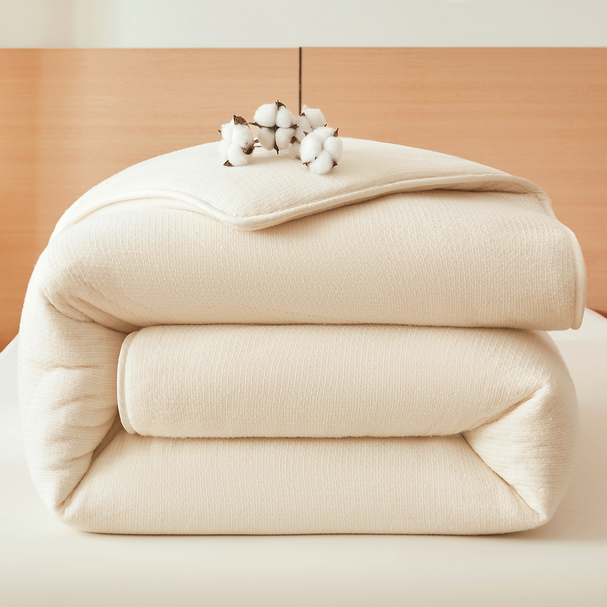 91家纺网 家纺一手货源 找家纺 晓时候2025新款鱼鳞网新疆棉花被棉絮夏被春秋被芯加厚冬被床垫被子-家用款棉花被 白色