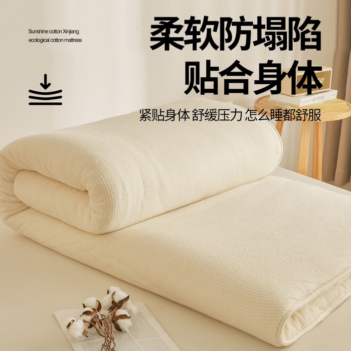 91家纺网 家纺一手货源 找家纺 （总）晓时候2025新款鱼鳞网棉胎新疆棉花被棉絮被芯加厚冬被春秋被芯床垫被子-家用款