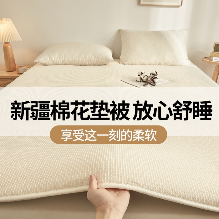 91家纺网 家纺一手货源 找家纺 （总）晓时候2025新款鱼鳞网棉胎新疆棉花被棉絮被芯加厚冬被春秋被芯床垫被子-家用款