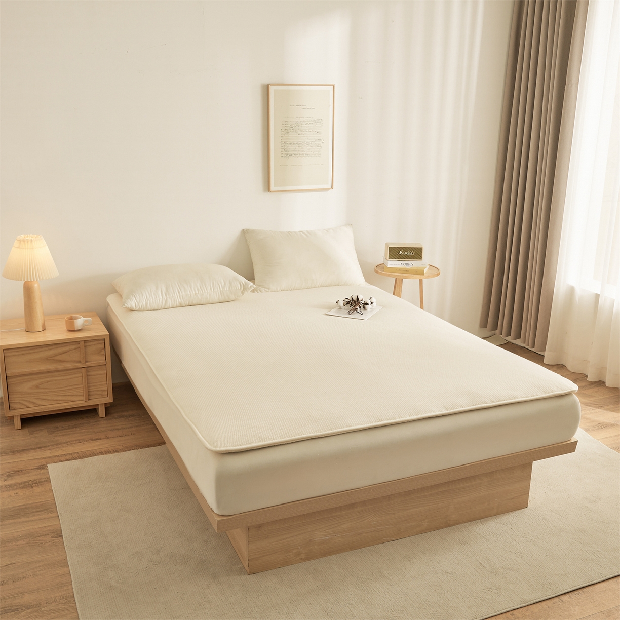 91家纺网 家纺一手货源 找家纺 晓时候2025新款鱼鳞网棉胎新疆棉花被棉絮被芯加厚冬被春秋被芯床垫被子-家用款