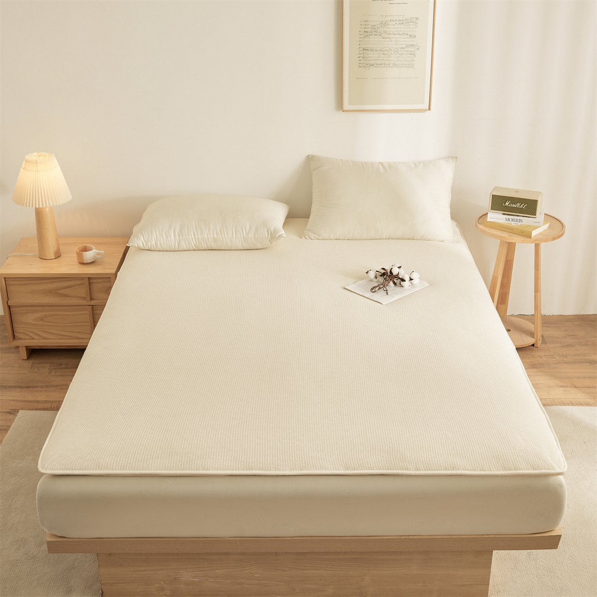 91家纺网 家纺一手货源 找家纺 晓时候2025新款鱼鳞网棉胎新疆棉花被棉絮被芯加厚冬被春秋被芯床垫被子-家用款