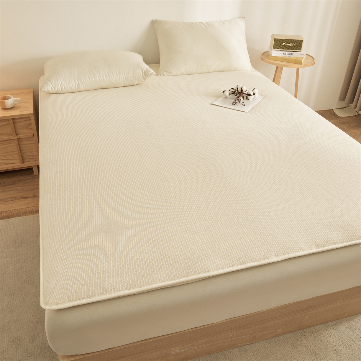 91家纺网 家纺一手货源 找家纺 晓时候2025新款鱼鳞网棉胎新疆棉花被棉絮被芯加厚冬被春秋被芯床垫被子-家用款