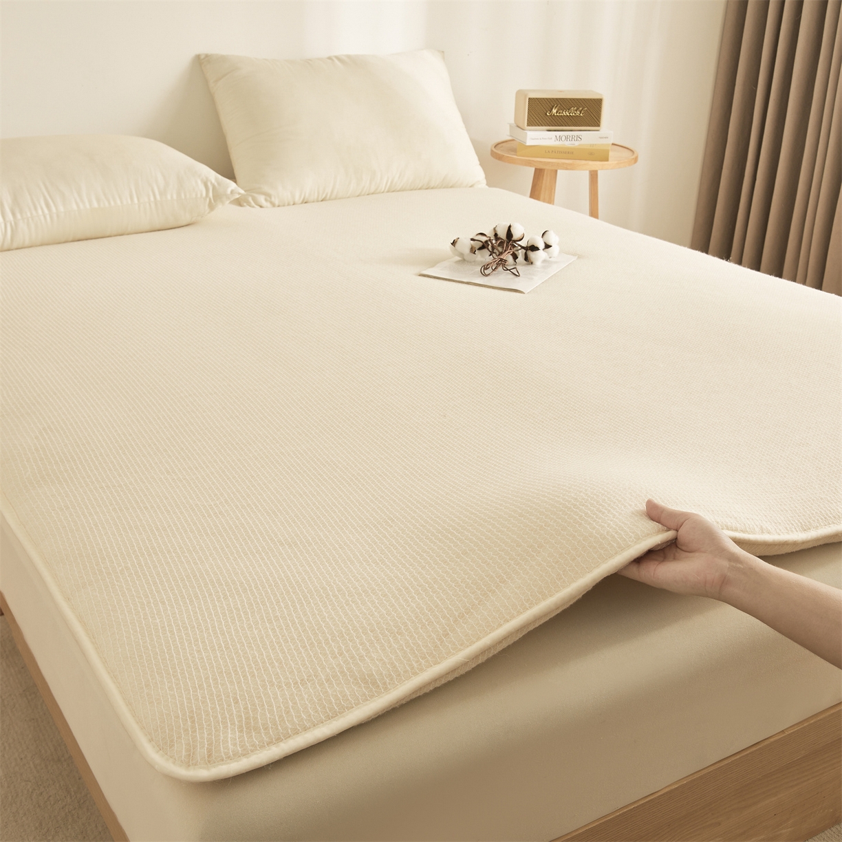 91家纺网 家纺一手货源 找家纺 晓时候2025新款鱼鳞网棉胎新疆棉花被棉絮被芯加厚冬被春秋被芯床垫被子-家用款