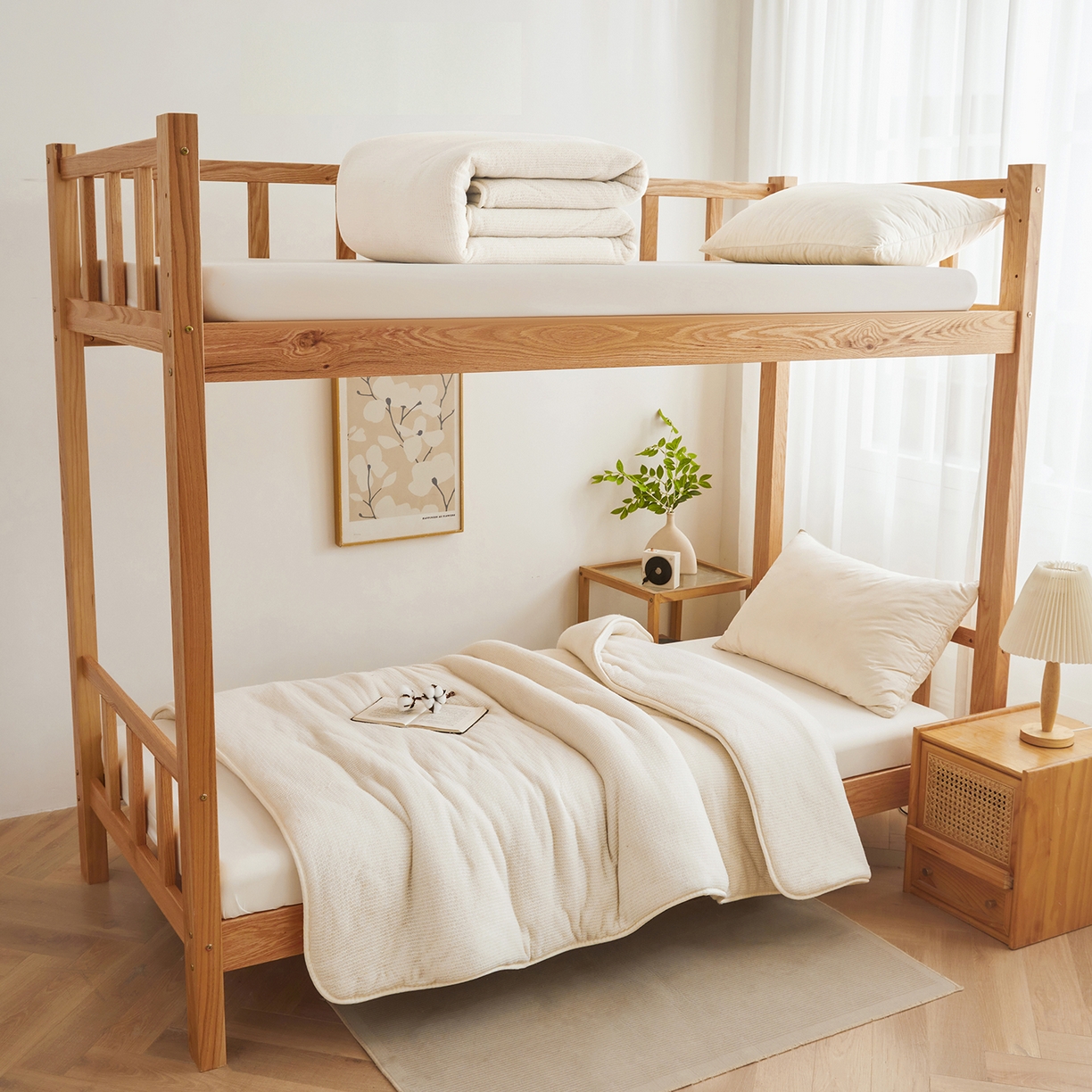 91家纺网 家纺一手货源 找家纺 晓时候2025新款鱼鳞网新疆棉花被学生宿舍加厚冬被春秋被芯棉絮床垫被子-宿舍款棉被 白色