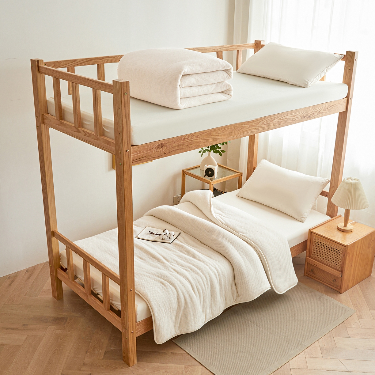 晓时候2025新款鱼鳞网新疆棉花被学生宿舍加厚冬被春秋被芯棉絮床垫被子-宿舍款棉被 白色